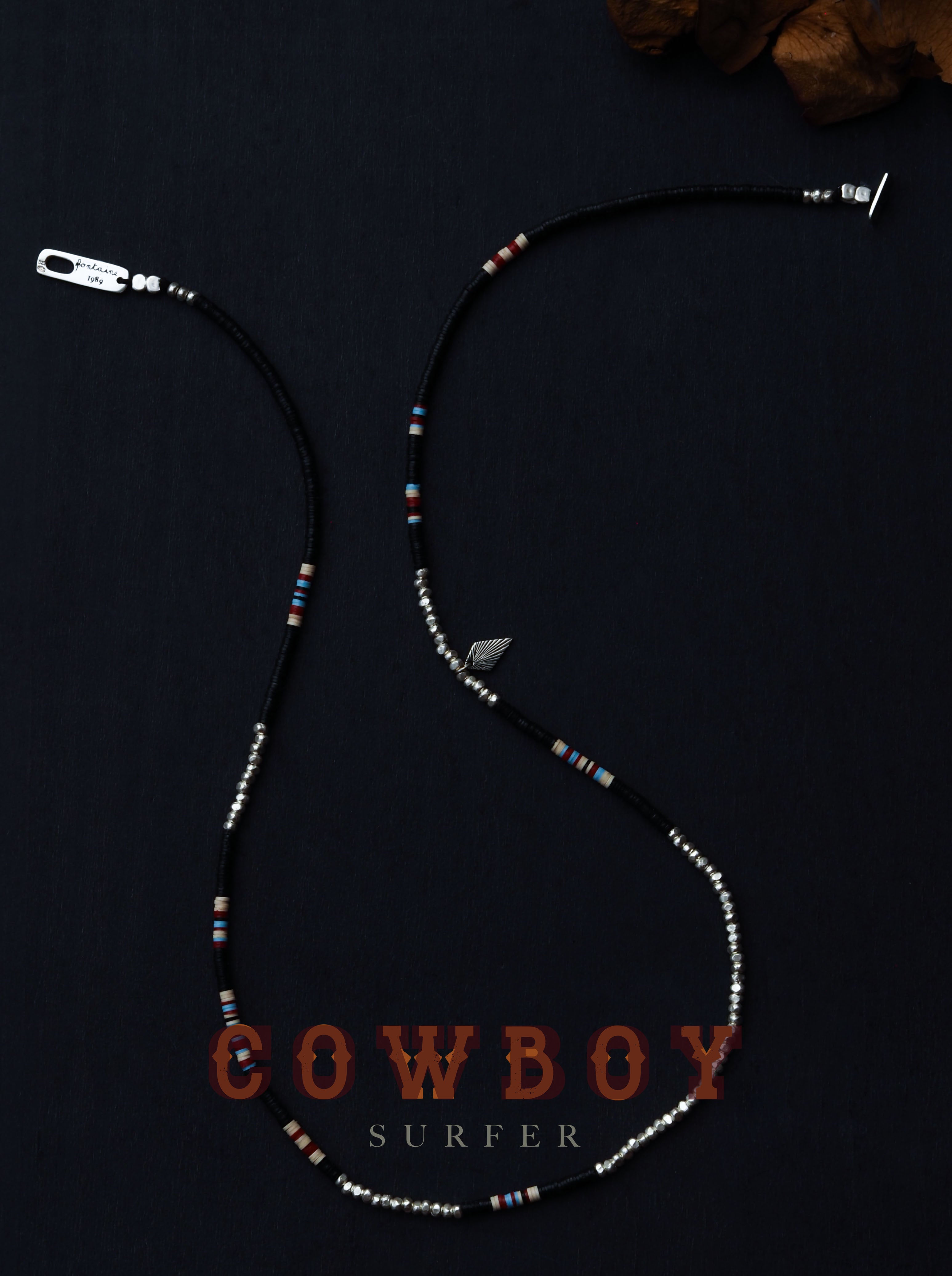 COWBOY SURFER "Necklace" Noir Cherokee