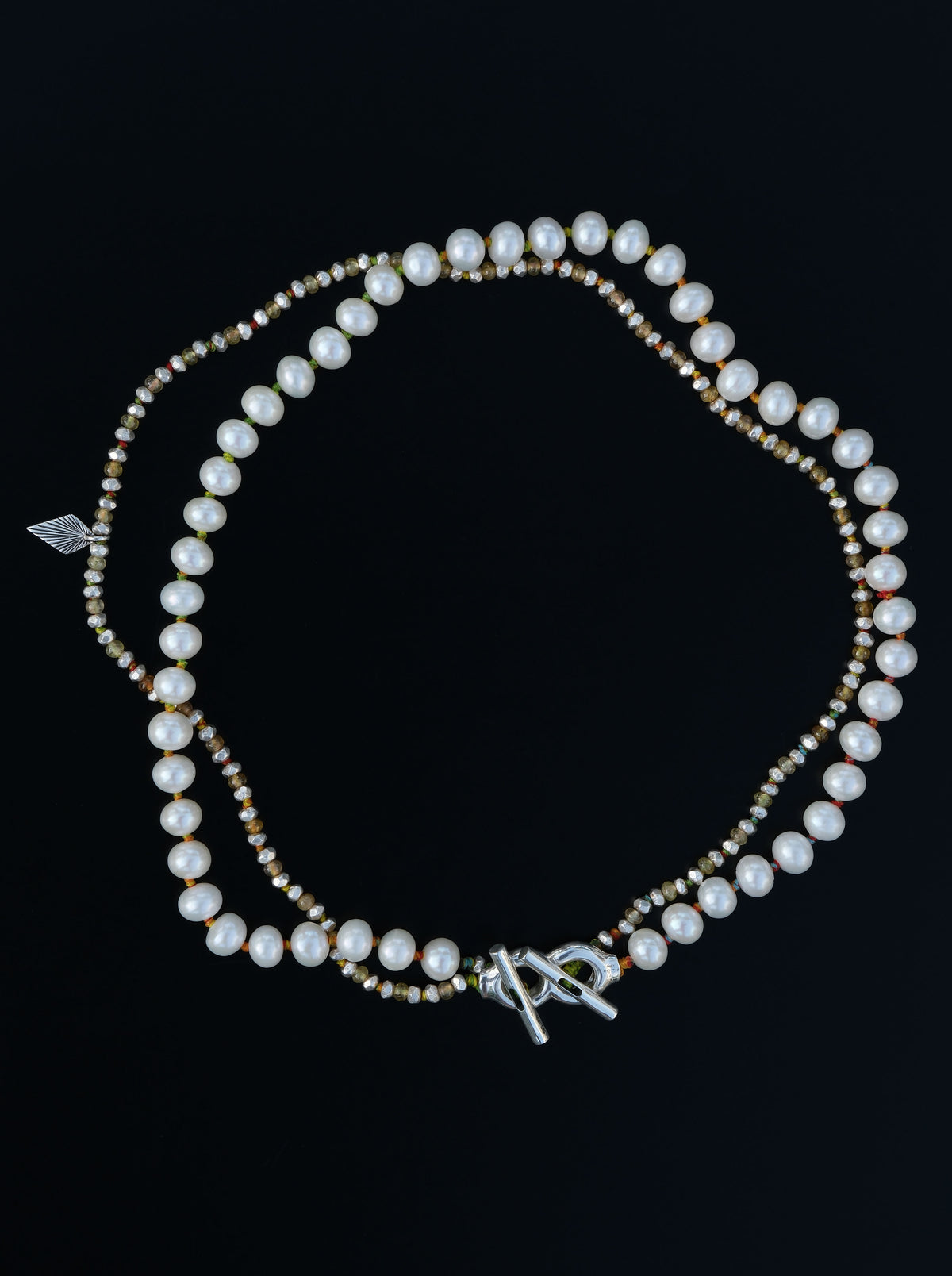 DOUBLE ENDER "Pearls + Yellow Saphir" Rasta Braided