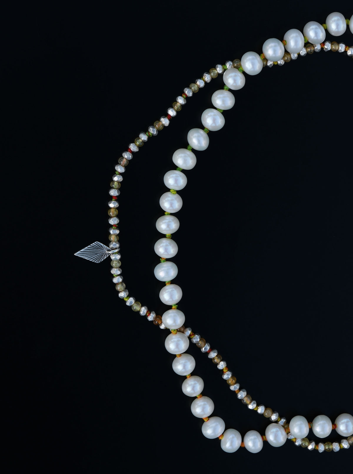 DOUBLE ENDER "Pearls + Yellow Saphir" Rasta Braided
